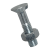 BN 279 - Flat head plow bolts with retaining key and hex nut (DIN 604 Mu; DIN 555 / DIN 934), 4.6 / 4.8, zinc plated blue
