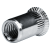Blind rivet nuts and screws GO-NUT round shank, knurled blind rivet nuts, countersunk head, galvanized steel