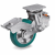 SRP/EES MHD FR - “TR-ROLL” polyurethane wheels with ergonomic round profile, aluminium centre, swivel top plate electrowelded sprung-loaded bracket type EES MHD with adjustable front brake
