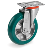 TR-Roll polyurethane wheels with round ergonomic profile, aluminium centre, standard-duty brackets (NL)