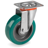 TR-Roll polyurethane wheels with polyamide 6 centre, standard duty brackets (NL)