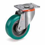 TR-Roll polyurethane wheels with polyamide 6 centre,stainless steel heavy duty brackets (P)
