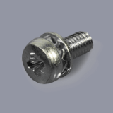DIN 6900-4 Z7-1 Z steel 4.8 zinc-plated - Pozidriv SEMS screws with serrated tooth lock washer and flat washer