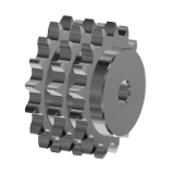 Triplex sprockets 06B-3 - Sprockets for roller chains - DIN 8187 - ISO 606