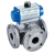 Modèle 50241 - 3 ways flanged ball valve with T bore (58227) with aluminium pneumatic actuator (50800)