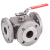 Modèle 58229/58227 - 3 ways ATEX flanged ball valve with ISO mounting pad - L or T full bore - Stainless steel 316