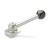 GN 918.6 GV - Stainless Steel-Clamping bolts, upward clamping,Type GV, with ball lever, straight (serrations)
