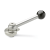 GN918.7 GV - Stainless Steel-Clamping bolts, downward clamping, Type GV, with ball lever, straight (serrations)
