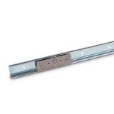 GN1490 - Stainless Steel-Linear guide rail systems, Type A3, with one cam roller carriage with 3 rollers, Identification no. 0, without end stop