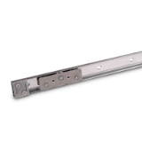 GN1490 - Stainless Steel-Linear guide rail systems, Type A3, with one cam roller carriage with 3 rollers, Identification no. 1, with one end stop