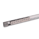 GN1490 - Stainless Steel-Linear guide rail systems, Type A5, with one cam roller carriage with 5 rollers, Identification no. 1, with one end stop