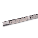 GN1490 - Stainless Steel-Linear guide rail systems, Type B5, with two cam roller carriage with 5 rollers, Identification no. 0, without end stop