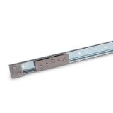 GN1490 - Linear guide rail systems, Type A3, with one cam roller carriage with 3 rollers, Identification no. 2, with two end stops