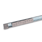 GN1490 - Linear guide rail systems, Type A5, with one cam roller carriage with 5 rollers, Identification no. 1, with one end stop