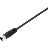 Kabelstecker, umspritzt, Schnappversion, 8mm, PVC schwarz, ungeschirmt