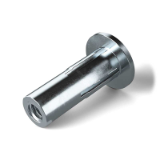 RIVKLE® PNP - Steel zinc-plated, flat head, slotted, cylindrical, open