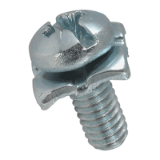 BN 20218, BN 14552 Pozi pan head screws «Freedriv» with slot and captive square flex washer