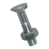 BN 279 Flat head plow bolts with retaining key and hex nut