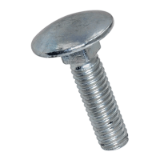 BN 249 Round head square neck bolts without hex nut, for pallets