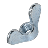 BN 208 - Wing nuts (DIN 315), Malleable cast iron / steel, zinc plated blue