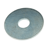 BN 84525 - Flat washers without chamfer, series LL (very large) (~NFE 25-513 LL), steel, zinc plated blue