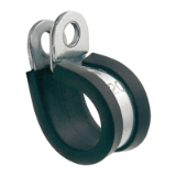 BN 20574 - Rubber-lined connecting clamps for low pressure (DIN 3016-1 D1; MIKALOR P-Clip), steel W1, zinc plated
