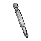 BN 31516 - Screwdriver Bits 1/4" for pozidriv screws, long type (DIN 3128), plain