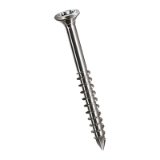 BN 20935 - Oval countersunk head facade screws with very small head, partially thread and hexalobular socket T-STAR plus with CUT point (SPAX®), stainless steel A2, waxed