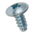 BN 30905 - Pozi pan head tapping screws with collar, form Z and flat end type F (BS 4174), zinc plated blue