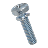 BN 1720 Phillips pan head assembled (SEMs) screws form H, with captive spring lock washer ~DIN 127 B