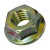 BN 80014 - Hex nuts with flange and serrations (~DIN 6923; ~ISO 4161), cl. 8, zinc plated yellow