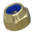 BN 1403 - Prevailing torque type hex lock nuts thin type, with polyamide insert (~DIN 985), brass, plain