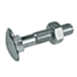 BN 48156 - Round head full square neck bolts, Full thread and coarse thread, Steel, Grade 2, Zinc Clear Plated Chromated (ASME B18.5)