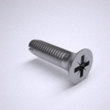 BN 48757 - Pozi flat head tapping screws type AB, Steel, Case Hardened, Zinc Clear Plated Chromated (ASME B18.6.4)