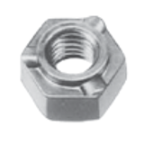 BN 48791 - Hex piloted weld nuts with 3 projections, Coarse thread, Stainless Steel, 18-8, Plain Finish (ASME B1.1)
