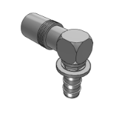 SUE quick coupling 90° w. valve SVK, PL - DME - Mat.: Brass-Stainless steel