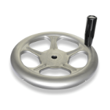 GN 228 - Stainless Steel-Handwheels, Bore code B, without keyway, Type D, with revolving handle