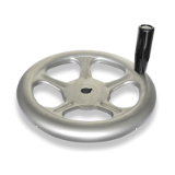 GN 228 - Stainless Steel-Handwheels, Bore code K, with keyway, Type D, with revolving handle