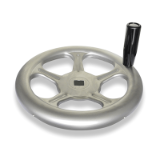 GN 228 - Stainless Steel-Handwheels, Bore code V, with square, Type D, with revolving handle