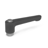 GN 302.2 - Flat adjustable hand levers, Zinc die casting, bushing Steel zinc plated