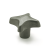 DIN 6335 - Star knobs Cast iron Type D, with threaded through bore