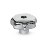 GN 6336 - Stainless Steel-Star knob, Type D, with threaded through bore