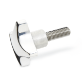 GN 6335.5 - Hand knobs, Type A4P, polished, Aluminum with threaded stud Stainless Steel precision casting