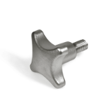 GN 6335.5 - Hand knobs, Type ES, Stainless Steel precision casting, with threaded stud Stainless Steel