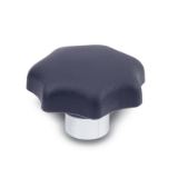 GN 6336.2 - Star knobs, Technoplymer, with protruding steel bush, Type C, with plain blind bore, Tol. H7