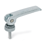 GN 927.2 - Clamping Levers with Eccentrical Cam with Threaded Stud, Steel Contact Plate, Type A - Steel contact plate with setting nut