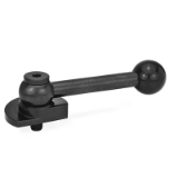 GN 918.1 - Clamping Bolts, Steel, Upward Clamping, with Threaded Bolt, Type GV with ball lever, straight (serration)