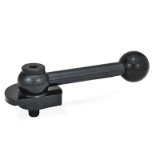 GN 918.2 - Clamping Bolts, Steel, Downward Clamping, with Threaded Bolt, Type GV with ball lever, straight (serration)