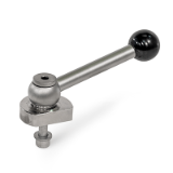 GN 918.5 - Eccentric Cams, Stainless Steel, Radial Clamping, Screw from the Back, Type KVB with ball lever, angular (serration)
