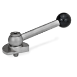 GN 918.6 - Clamping Bolts, Stainless Steel, Upward Clamping, with Threaded Bolt, Type KV with ball lever, angular (serration)